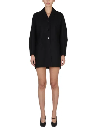 Courrèges Prism Wool Short Coat In Black