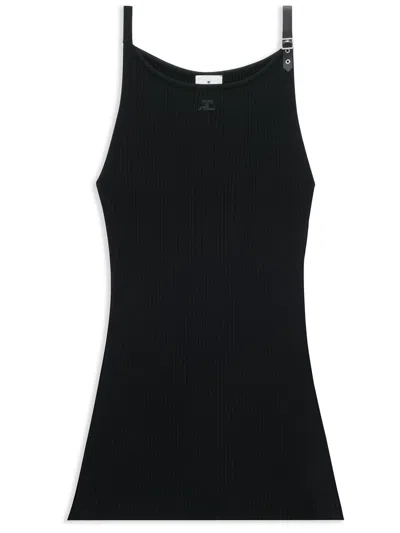 Courrèges Short Dress In Black