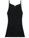 Courrèges Neckline Rib Knit Dress Women Black In Viscose In Black