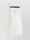 Courrèges Short Dress With Square Neckline And Strap Detail In White