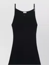 Courrèges Neckline Rib Knit Dress Women Black In Viscose
