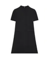 Courrèges Short-sleeve Twill A-line Mini Dress In Black