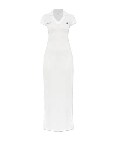 Courrèges Short Sleeve Dress In White