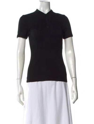 Pre-owned Courrèges Short Sleeve Polo In Black