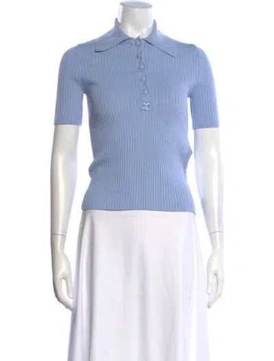 Pre-owned Courrèges Short Sleeve Polo In Blue