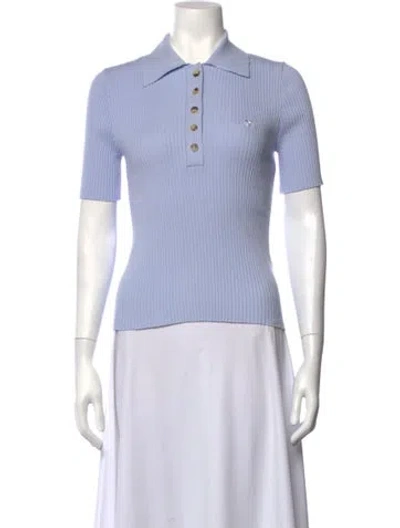 Pre-owned Courrèges Short Sleeve Polo In Blue