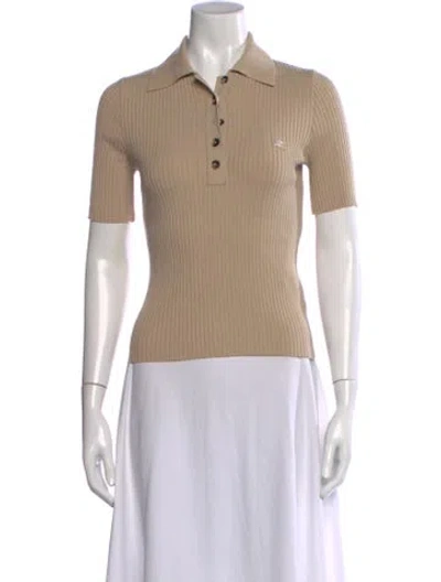 Pre-owned Courrèges Short Sleeve Polo In Neutrals