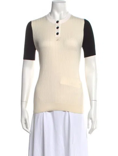 Pre-owned Courrèges Short Sleeve Polo In Neutrals