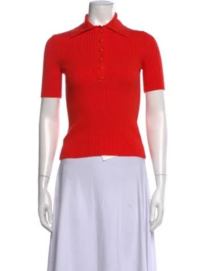 Pre-owned Courrèges Short Sleeve Polo In Orange
