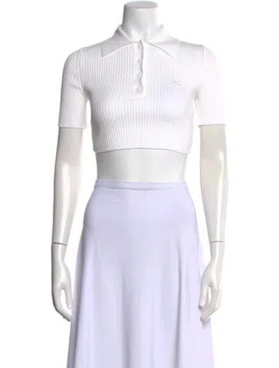 Pre-owned Courrèges Short Sleeve Polo In White