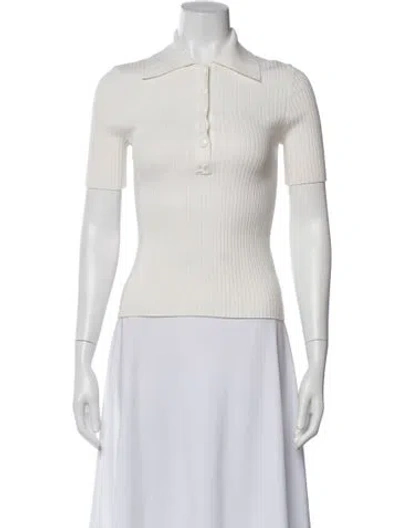 Pre-owned Courrèges Short Sleeve Polo In White