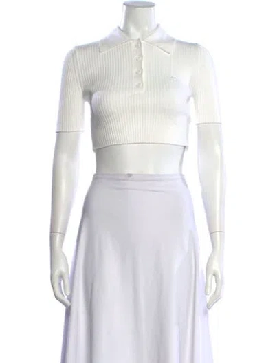 Pre-owned Courrèges Short Sleeve Polo In White