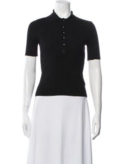 Pre-owned Courrèges Short Sleeve Polo In White