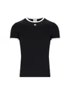 Courrèges Signature Contrast Cotton T-shirt In Black