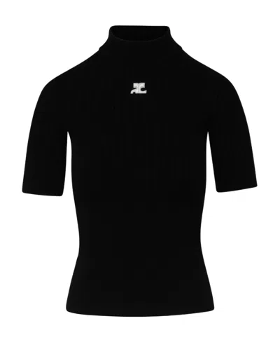 Courrèges Reedition Jumper T-shirt In Black