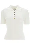 Courrèges Short-sleeved Ribbed Polo In Heritage White (white)