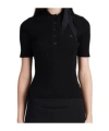 Courrèges Courreges Black Viscose Blend Polo Shirt Women In Black