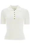 Courrèges Iconic Rib-knit Polo Shirt In White