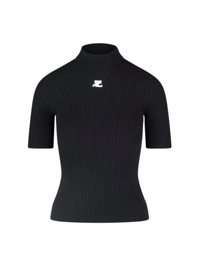 COURRÈGES SHORT-SLEEVED RIBBED RE-E