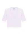 Courrèges Ribbed Knit V-neck Top