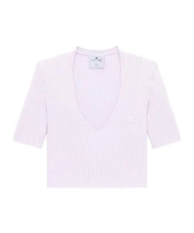 COURRÈGES SHORT-SLEEVED SWEATER