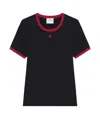 Courrèges Contrast T Shirt In Black