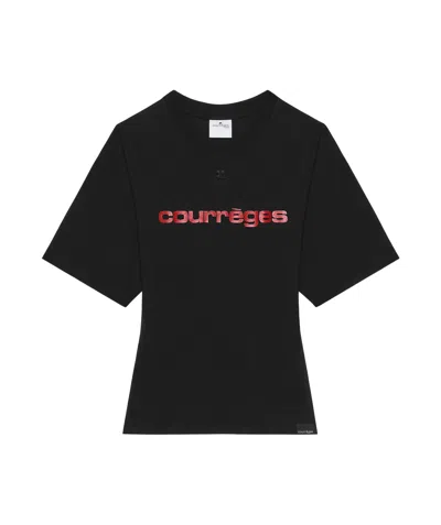 COURRÈGES COURRÈGES LOGO PRINTED CREWNECK T-SHIRT
