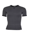 Courrèges Buckle Contrast T-shirt In Black