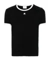 Courrèges Bumpy Embroidered Logo Ringer T-shirt In Black