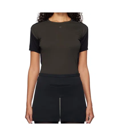 Courrèges Short-sleeved T-shirt In Black