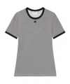 Courrèges Black & White Contrast Houndstooth T-shirt In Gray