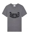 Courrèges Short Sleeves Text Print Round Neck In Gray