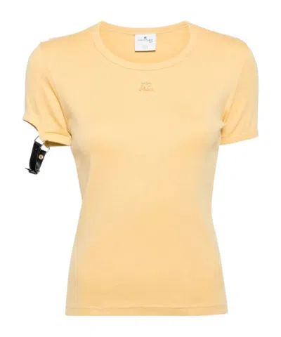 Courrèges Short-sleeved T-shirt In Nude