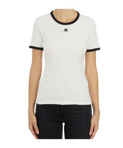 Courrèges Short-sleeved T-shirt In White