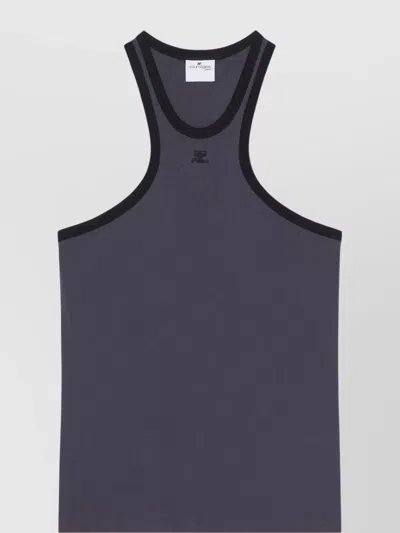 Courrèges Short Sleeves Embroidered Logo In Multi