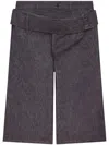 Courrèges Buttoned Knee-length Shorts With Rear And Side Pockets In Grey
