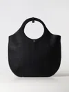 Courrèges Courreges Handbag In Calf Leather With Distinctive Cutout Handle In Black