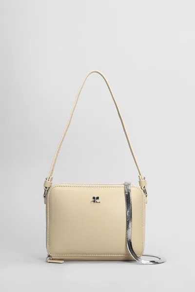 COURRÈGES SHOULDER BAG IN BEIGE LEATHER
