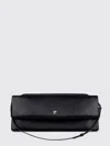 Courrèges Rectangular Leather Shoulder Bag With Adjustable Strap In Black