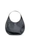 Courrèges Black Calf Leather Bos Taurus Shoulder Bag In Black