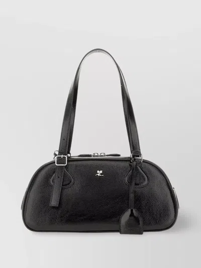 Courrèges Shoulder Bags With Adjustable Strap And Top Handle In Black