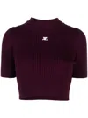 Courrèges Logo-patch Ribbed Blouse