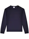 Courrèges Shoulder-snaps Sweater In Blue