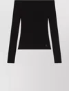 Courrèges Shoulderless Ribbed Knit Top In Black