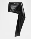 Courrèges Side-drape Vinyl Mini Skirt In Black