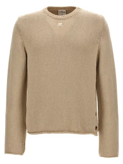 Courrèges Side Opening Sweater Sweater, Cardigans Beige In Beis