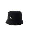 Courrèges Signature Bucket Hat - Cotton - Black In Black