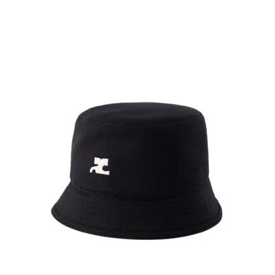 Courrèges Signature Bucket Hat - Cotton - Black