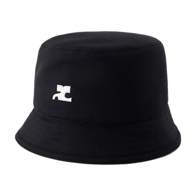 Courrèges Signature Bucket Hat In Black