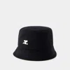 Courrèges Signature Bucket Hat - Courreges - Cotton - Black In Black